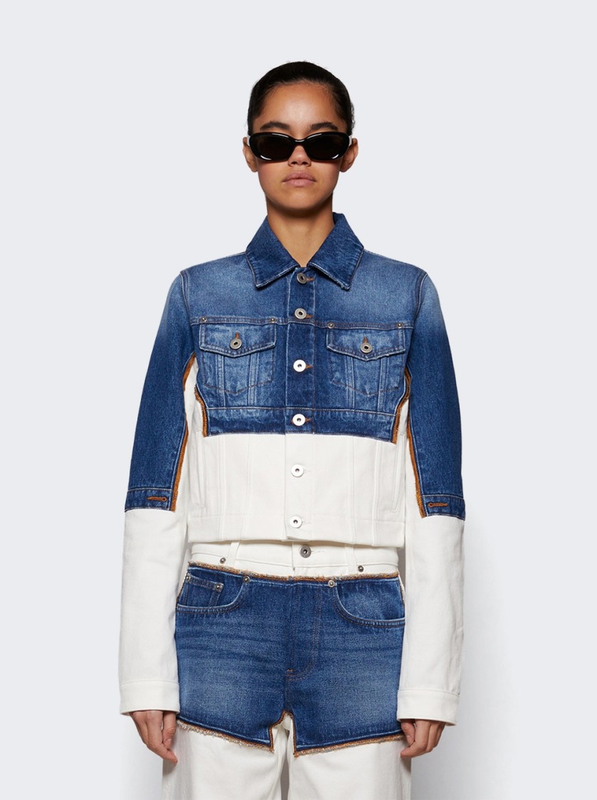 Shop Jean Paul Gaultier The Petit Grand Denim Jacket Ecru In Multicolor