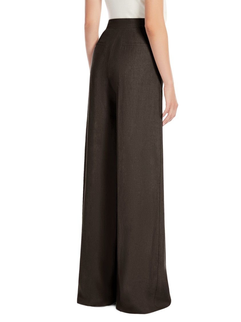 Max Mara Wide-leg Pants With High Waist And Flowing Silhouette In Black