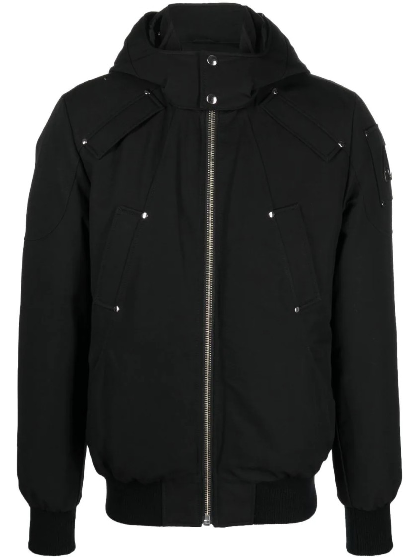 Moose Knuckles Ballistic Faux-fur Trimmed Bomber Jacket In Black