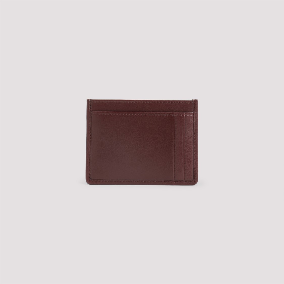 Miu Miu Bordeaux Lamb Leather Cardholder In Brown