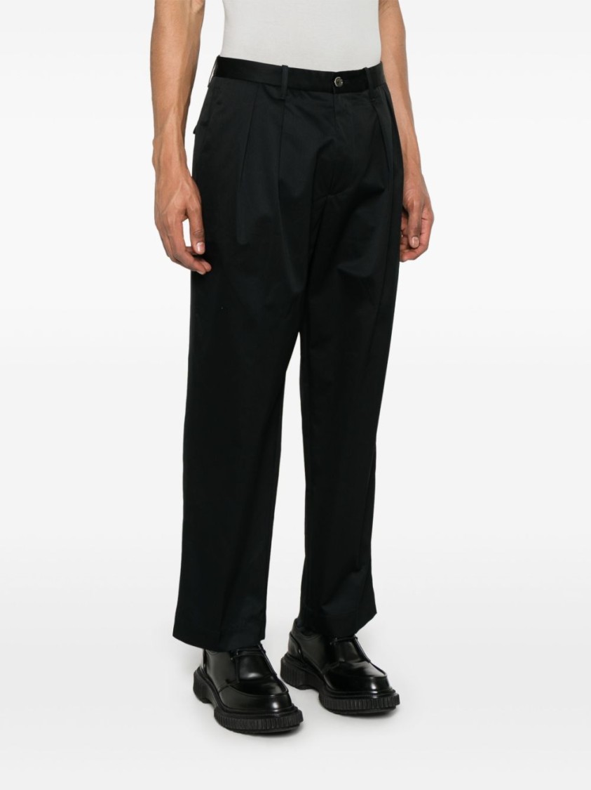 Nine In The Morning Relaxed-fit Black Trousers With Pleated Front Design In Black