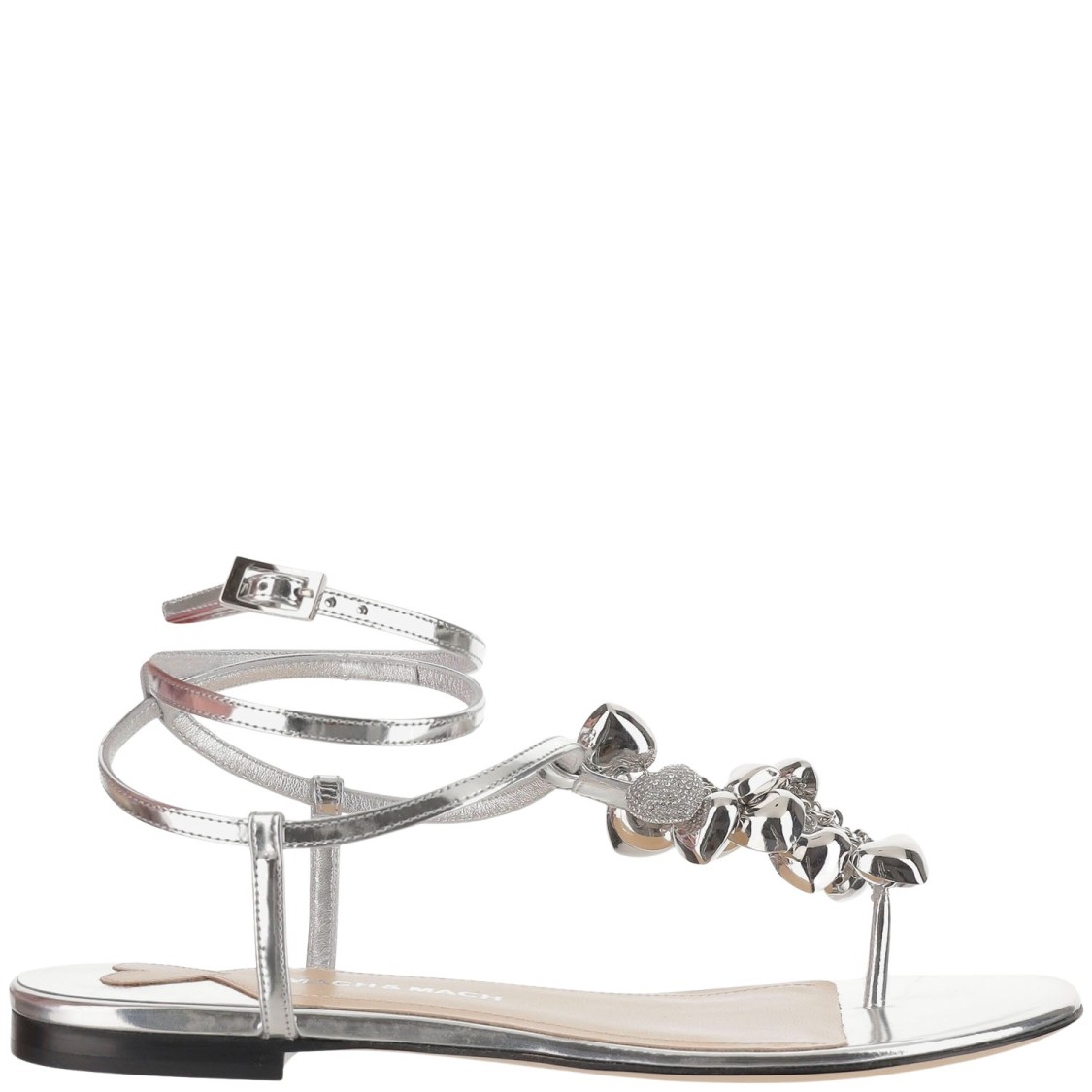 Mach&mach Sandal With Metallic Decoration In Silver