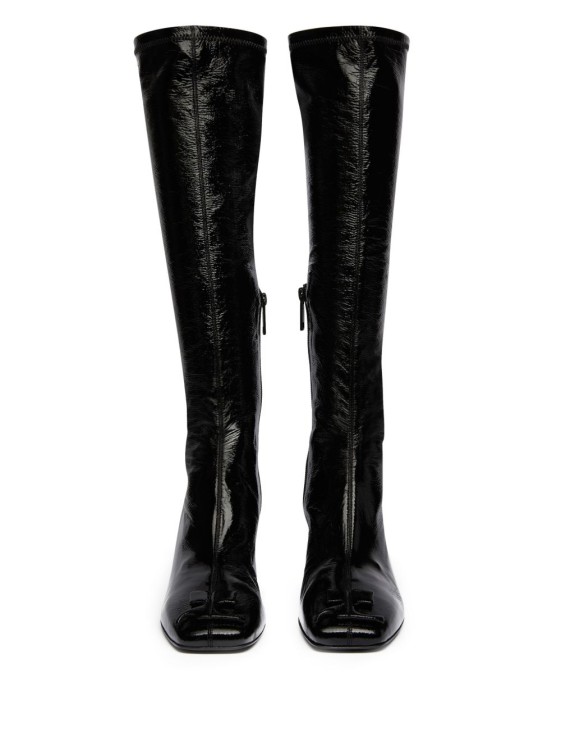 ブーツその他 Courreges High-Shine Black Calf Leather Knee-High Boots Courrèges High-Shine Black Calf Leather Knee-High | THE LIST