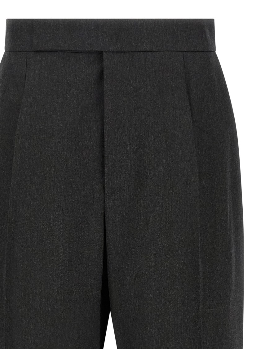 Fear Of God Herringbone Patterned Wool Pants With Relaxed Fit In Black