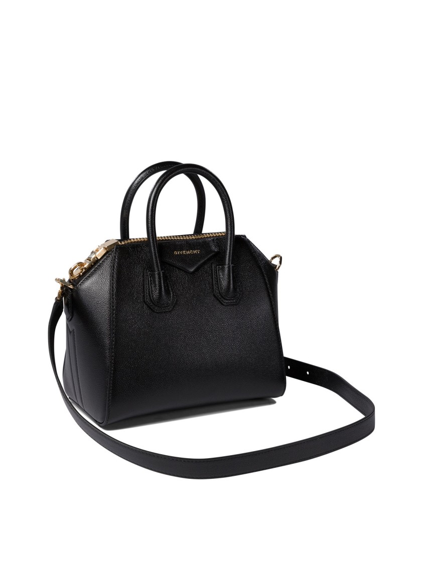 Givenchy Structured Mini Handbag In Full Grain Leather In Black