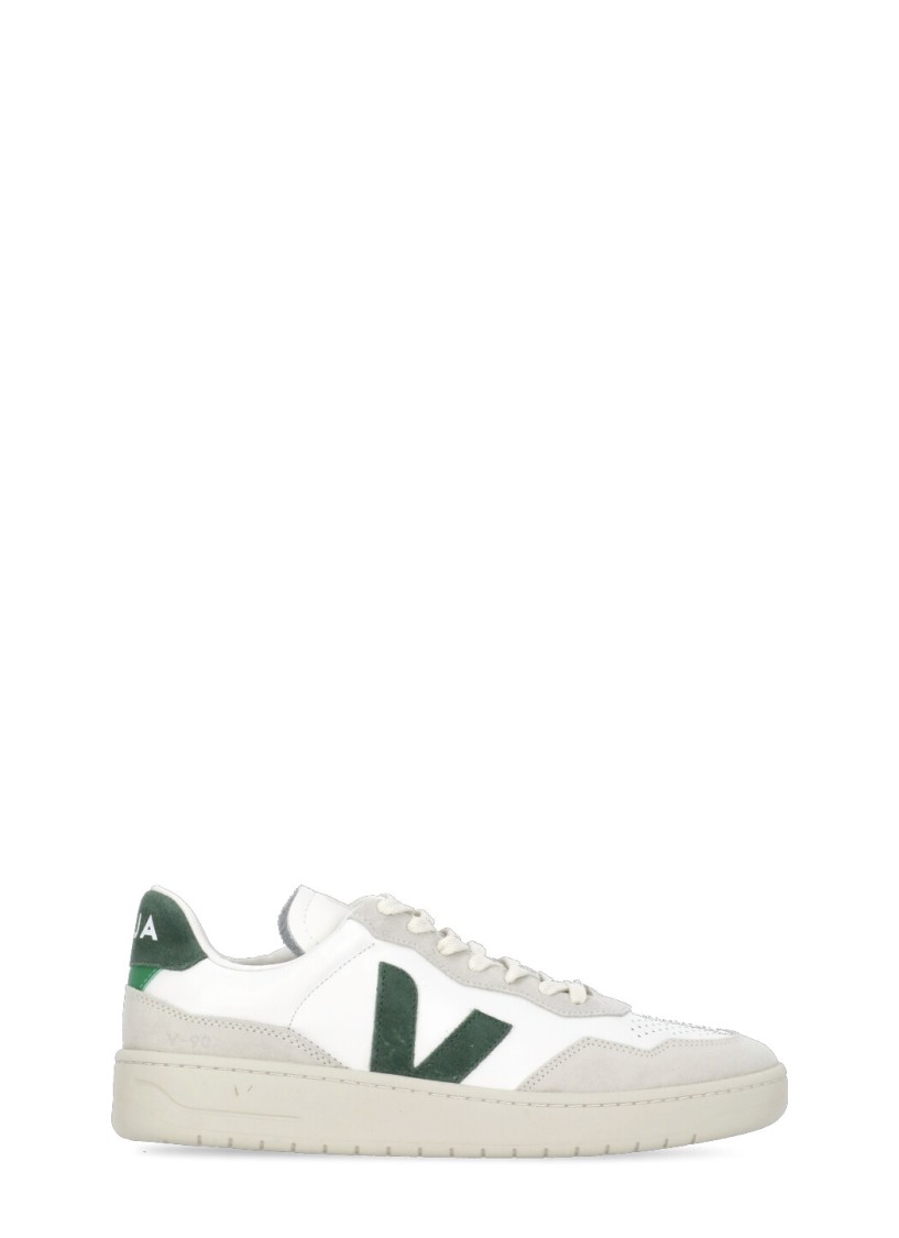 Shop Veja White V-90 Sneakers