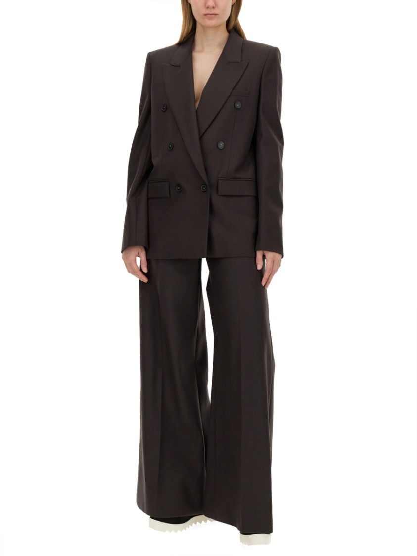 Stella Mccartney Tailored Flared Pants In Wool In Brown