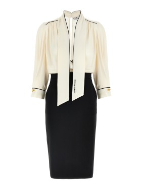 Elisabetta Franchi Oltremare Sheath Dress With Brooch | THE LIST