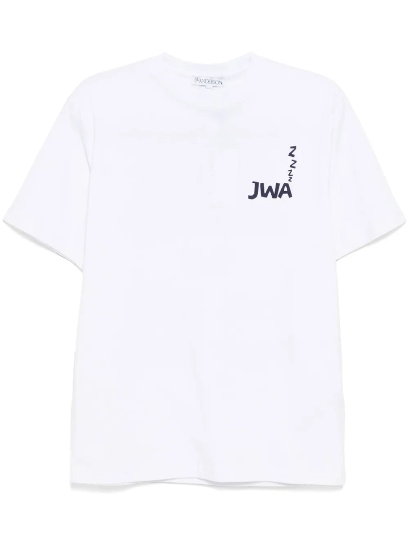 Jw Anderson Women White Logo And Print T-shirt In White