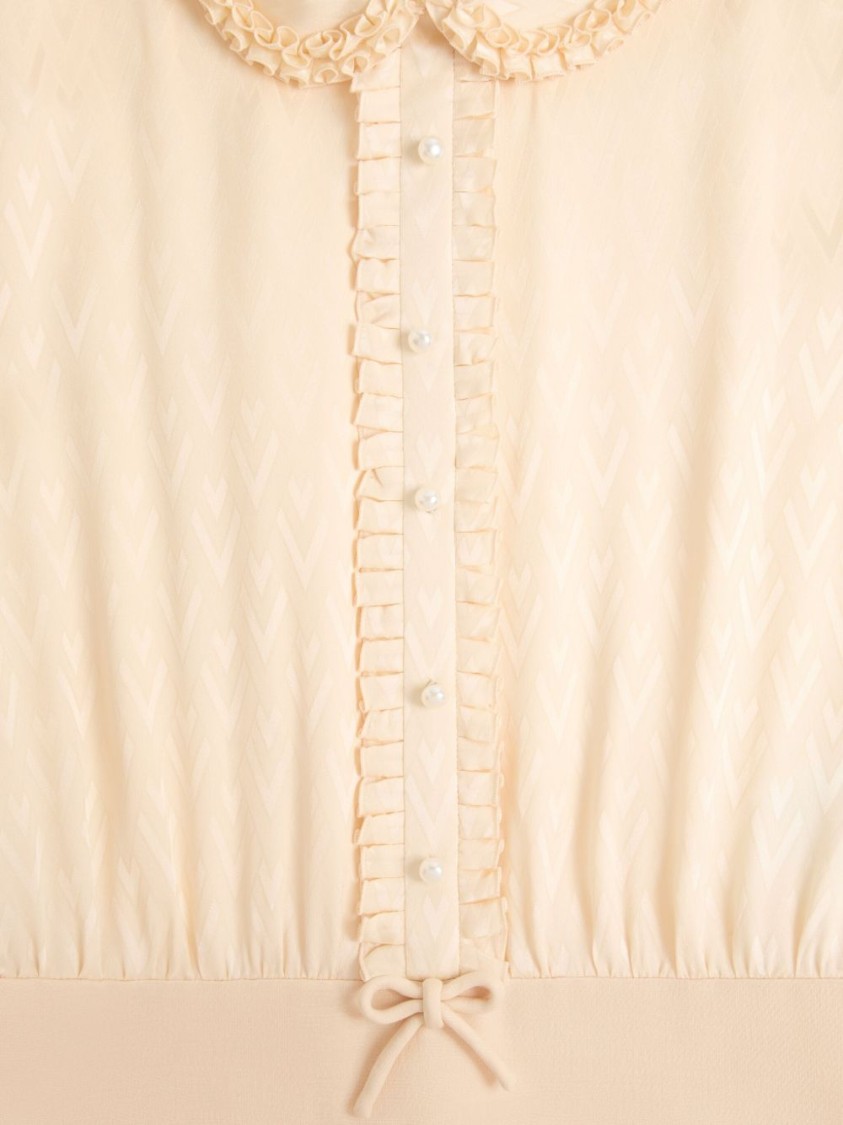 Valentino Women's Crepe Couture Short Dress In Neutral