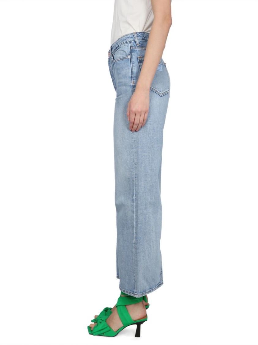 Ganni Wide-leg High-waist Jeans In Classic Light Blue Denim