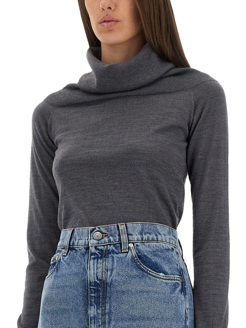 Stella Mccartney Virgin Wool Turtleneck Sweater In Gray