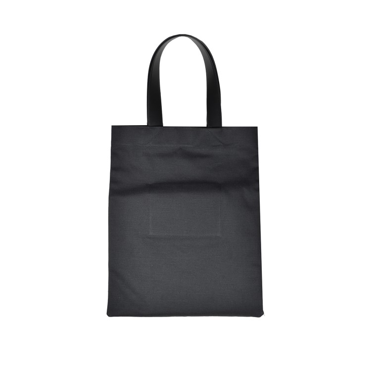 トートバッグ Jil Sander Black Cotton Shopping Bag With Logo Logo cotton canvas tote bag in black - Jil Sander | Mytheresa