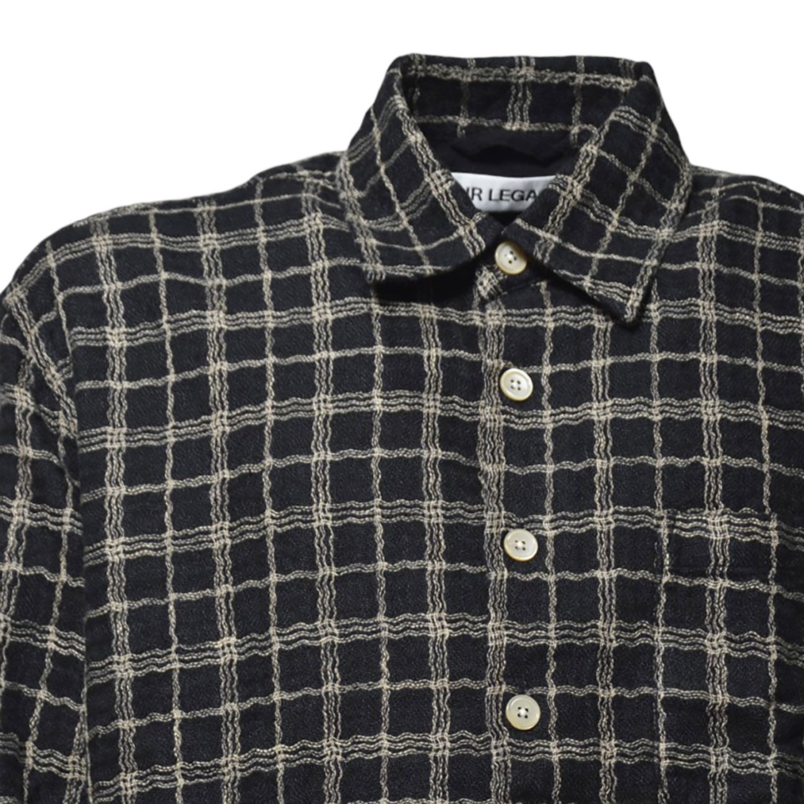 Our Legacy Above Shirt Black Checked Linen Blend Shirt - Above Shirt In Black