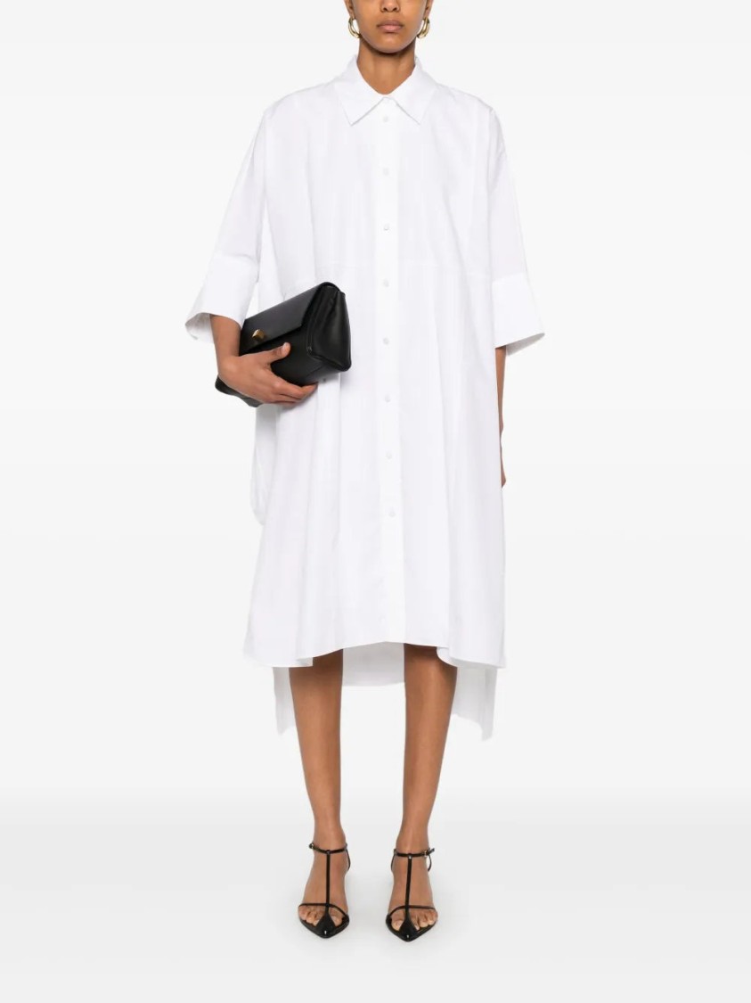 JOSEPH JOSEPH DANIA MIDI DRESS WITH BUTTON PLACKET AND SIDE SLITS