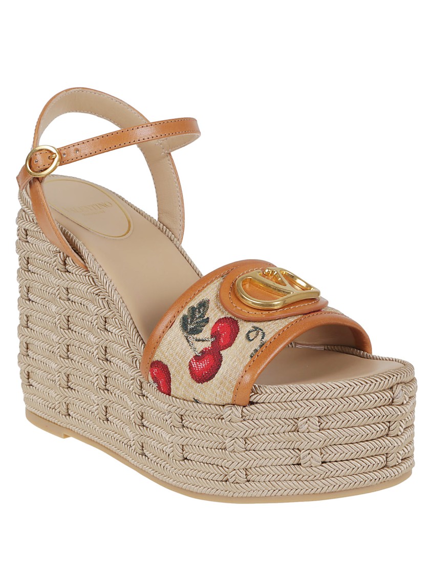 Valentino Natural Logo Wedges