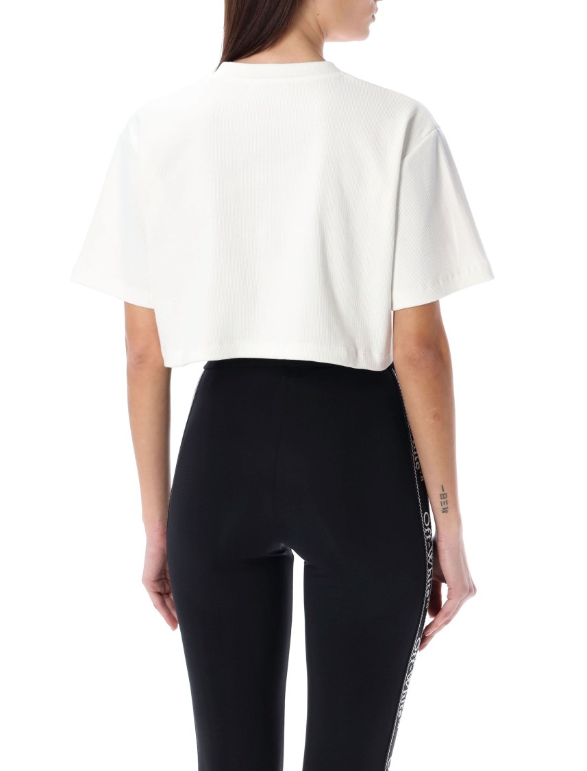 Off-white Off Stamp Rib Cropped Tee In White