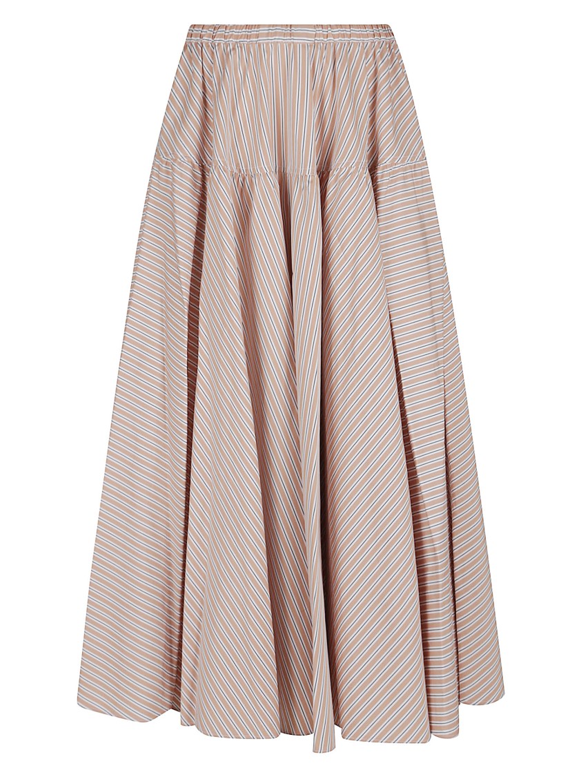 Patou Ankle Length Flared Skirt With Side Pockets