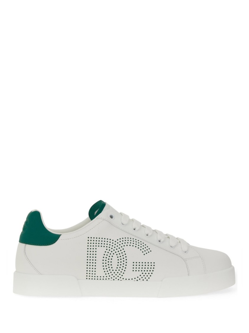 Dolce & Gabbana Portofino Leather Low-top Sneakers In White