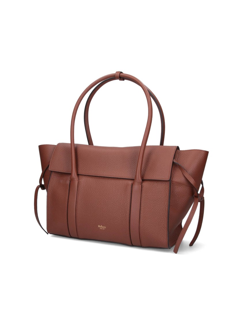 Mulberry Textured Finish Tote Bag With Top Handle