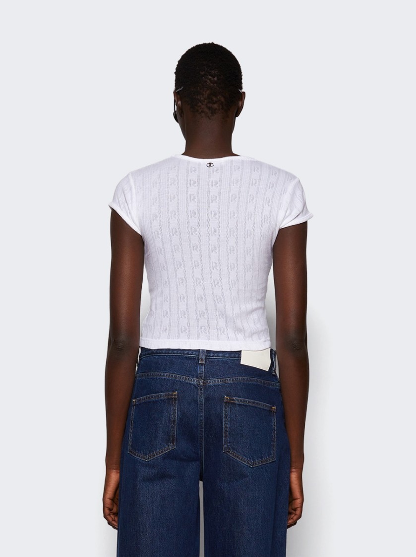 RABANNE RABANNE PRINTED CROPPED T-SHIRT WHITE