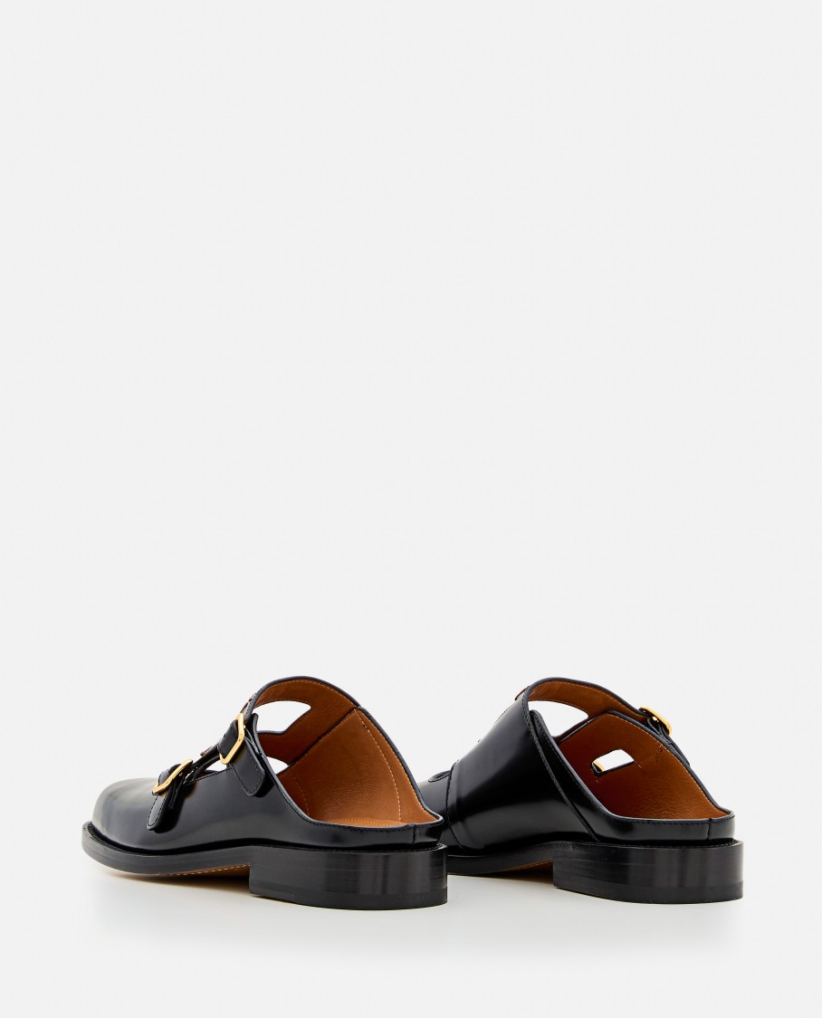 Marni Bambi 3.0 Moccasin Sabot Made Of Brushed Calfskin In Black