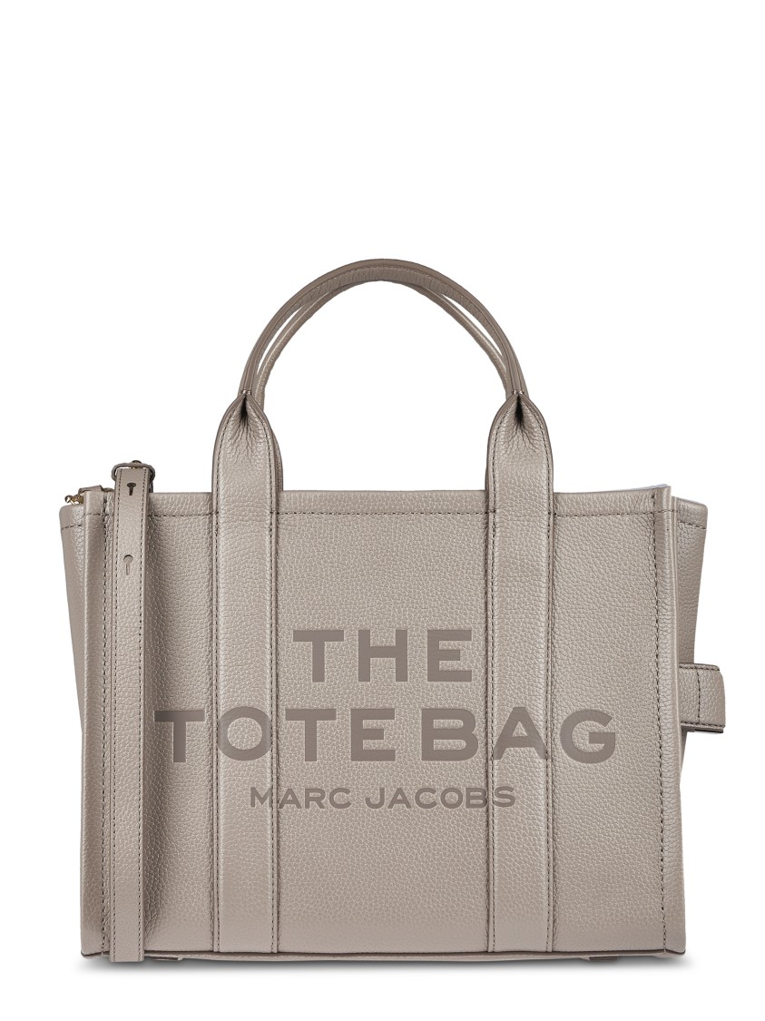 Marc Jacobs Structured Medium Tote With Dual Handles And Detachable Strap In Gray