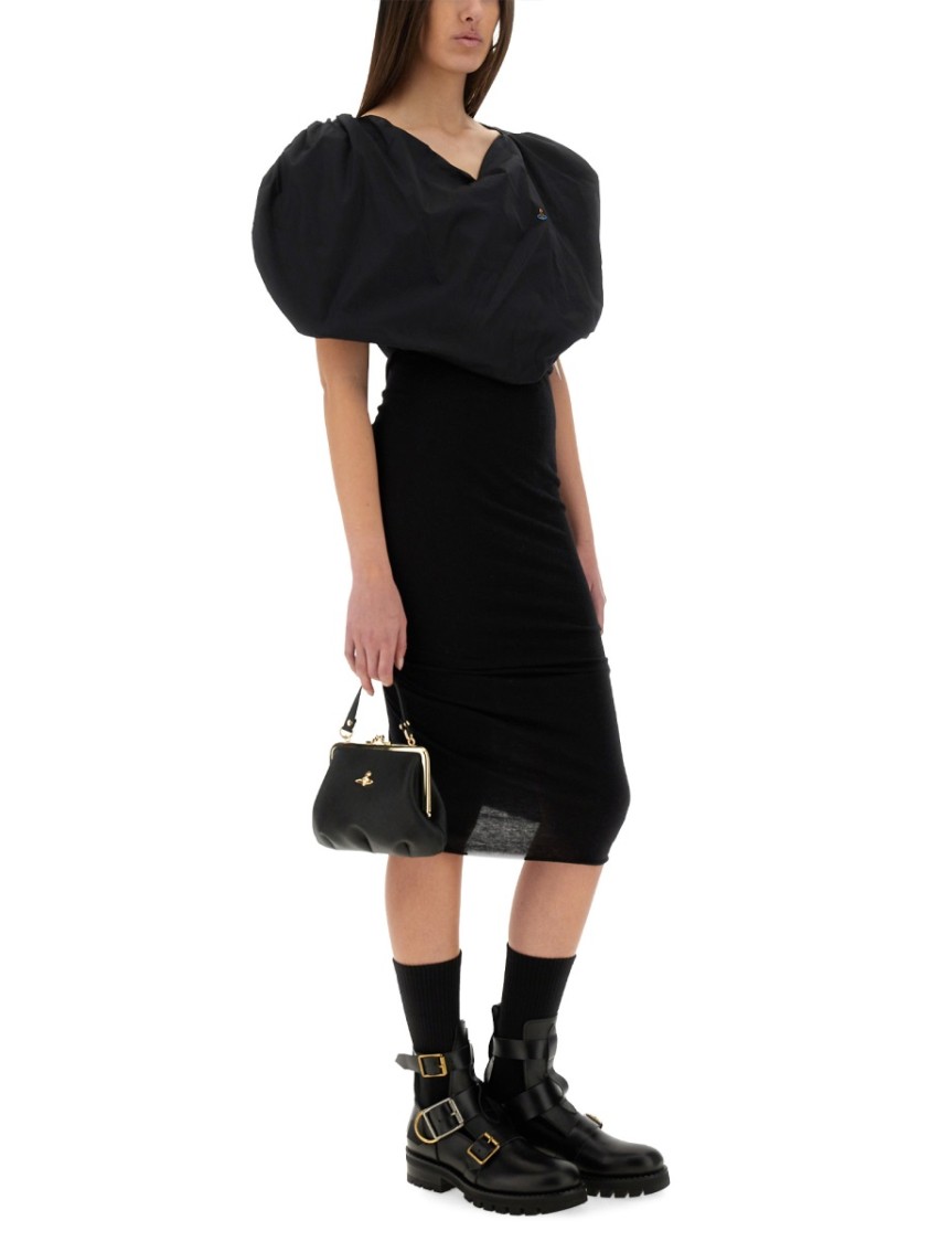 Vivienne Westwood Embroidered-logo Asymmetric Blouse In Black