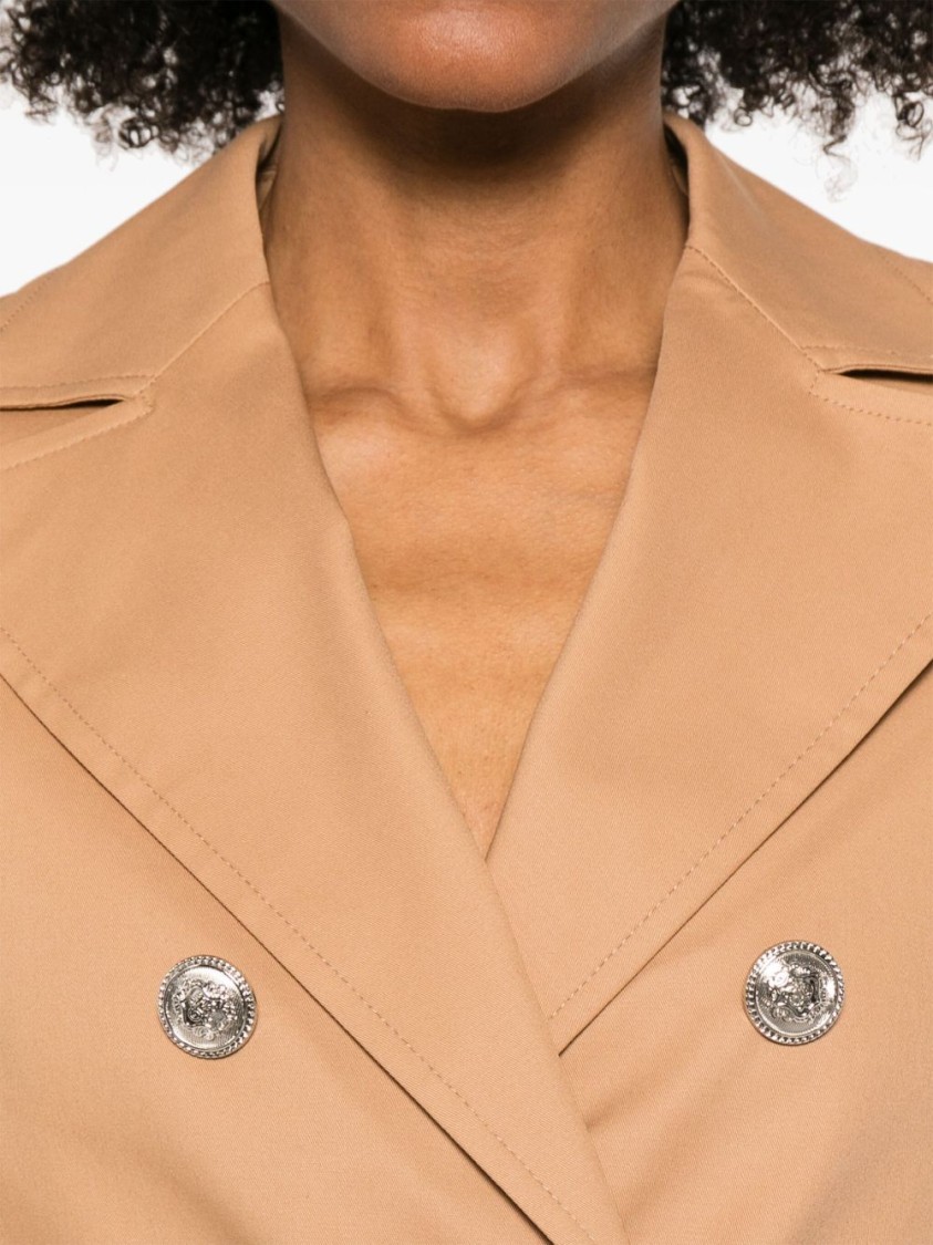 Liu •jo Liu Jo Double-breasted Beige Trench Coat With Tailored Silhouette