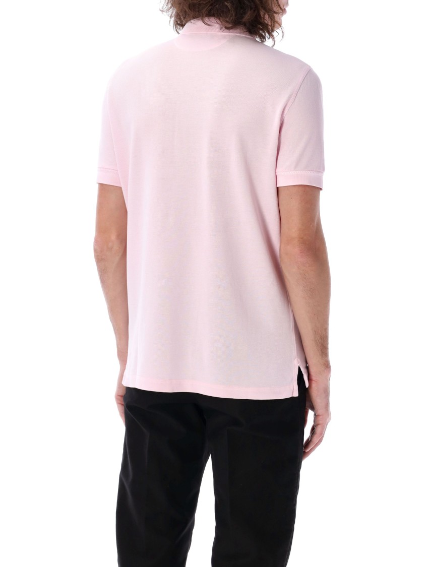 Tom Ford Classic Piquet Polo With Three-button Placket In Pink