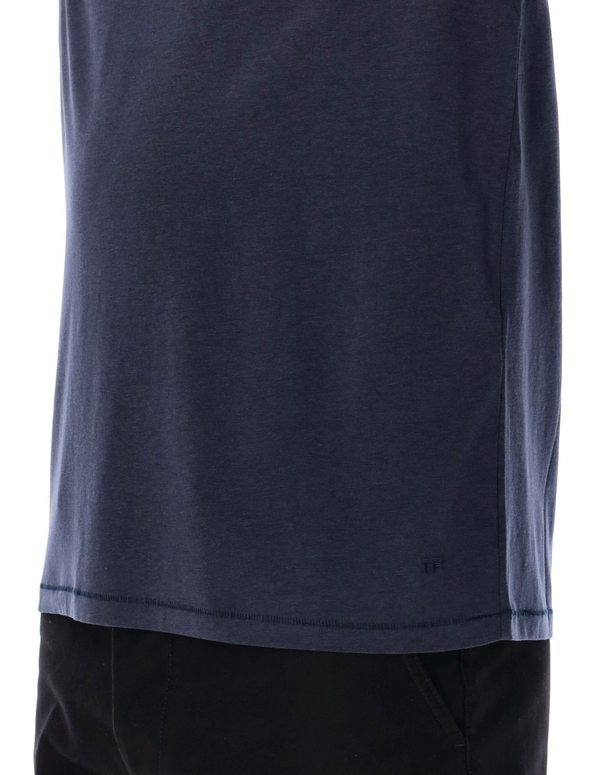 Tom Ford Short-sleeved Solid T-shirt In Blue