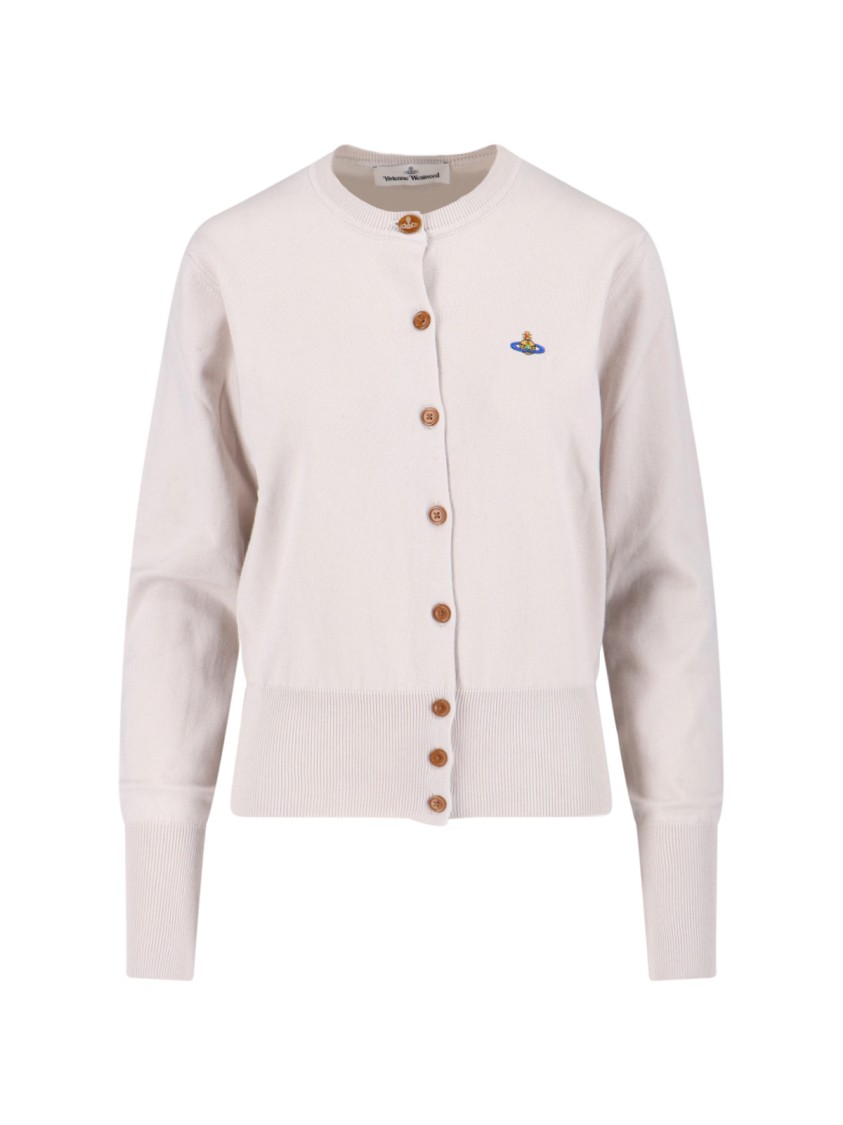 Vivienne Westwood Off-white Bea Ribbed-knit Cardigan In Neutral