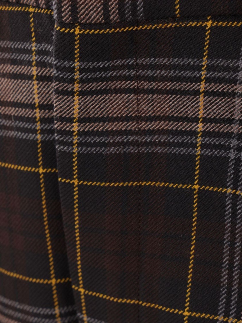 Fendi Plaid Wool Tailored Pants