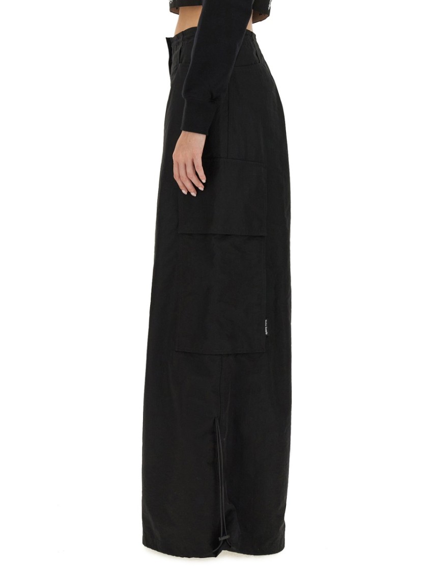 Shop Palm Angels Cargo Pants In Black