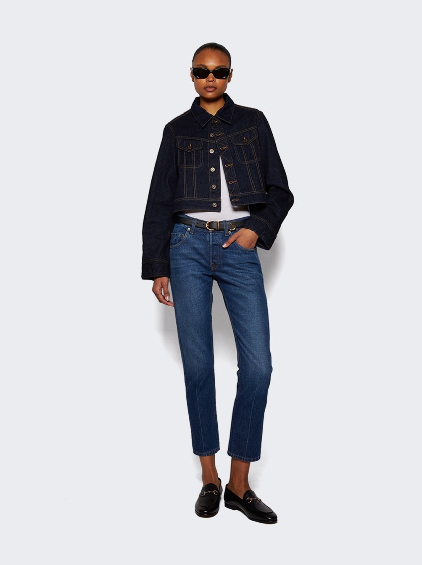 Khaite Bambi Skinny Belt With Gold Hardware Black In Black