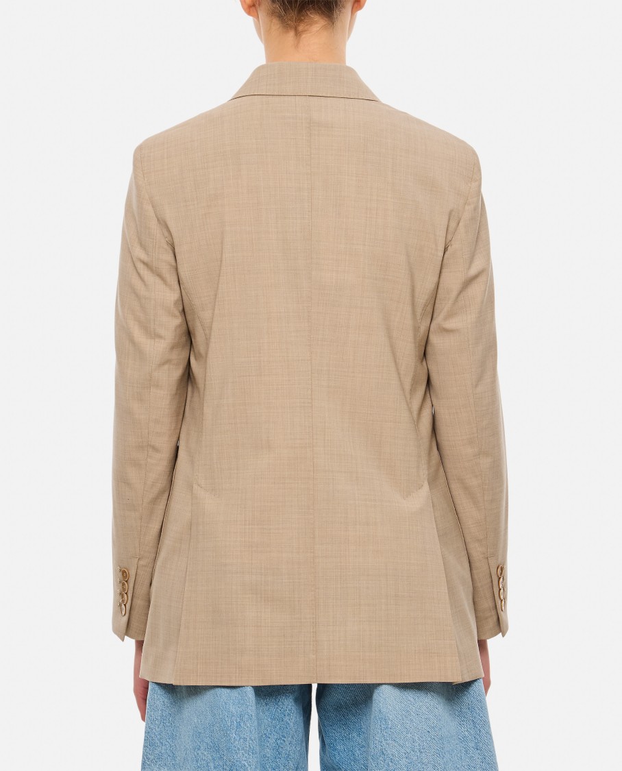 Max Mara Beige Double-breasted Blazer In Neutrals