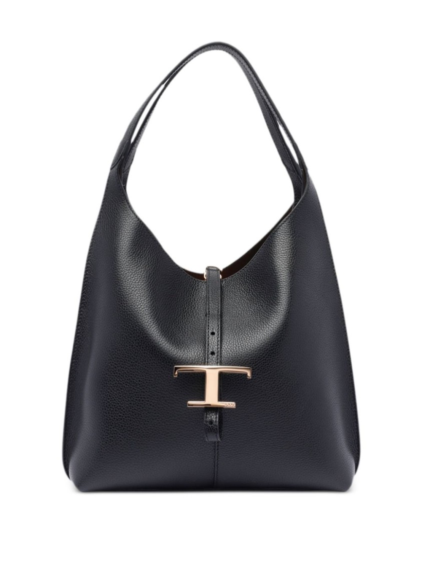 Tod's Black Handbag With Distinctive Logo In Black