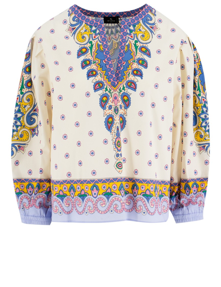 Etro Printed Cotton Blouse With Balloon Sleeves Women