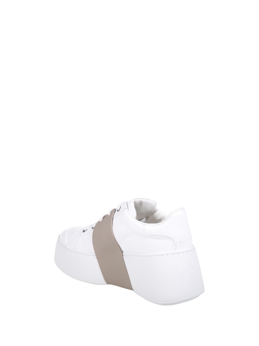 Roger Vivier Viv Skate High Strass Sneaker In White
