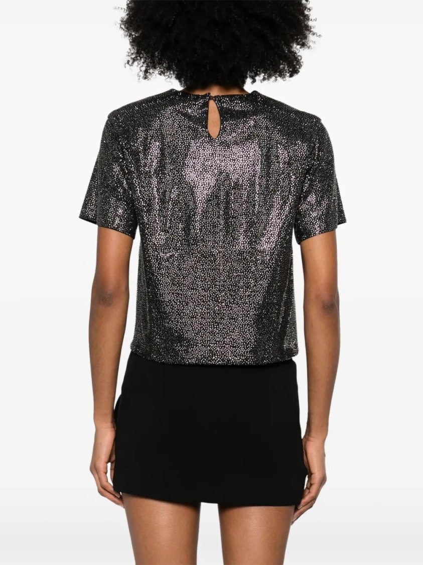 Giuseppe Di Morabito Textured Black Viscose T-shirt In Multi