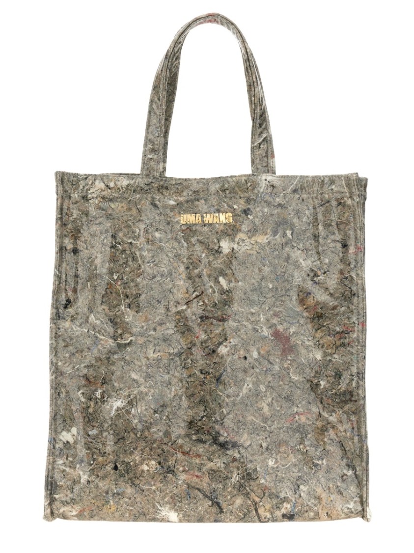 Uma Wang Textured Tote Bag With Sturdy Handles In Grey