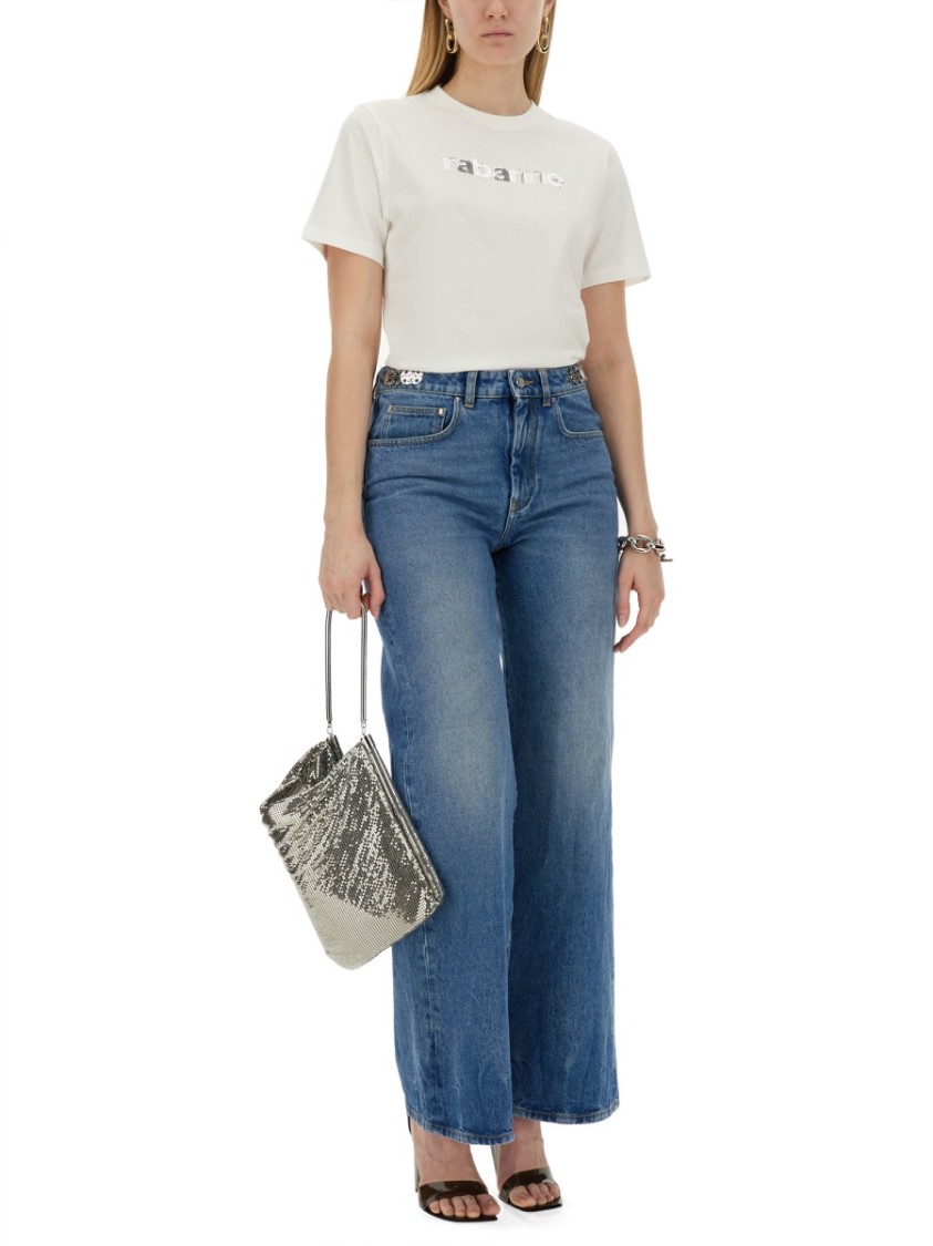 RABANNE RABANNE CLASSIC CREW-NECK T-SHIRT WITH SUBTLE LOGO DETAIL