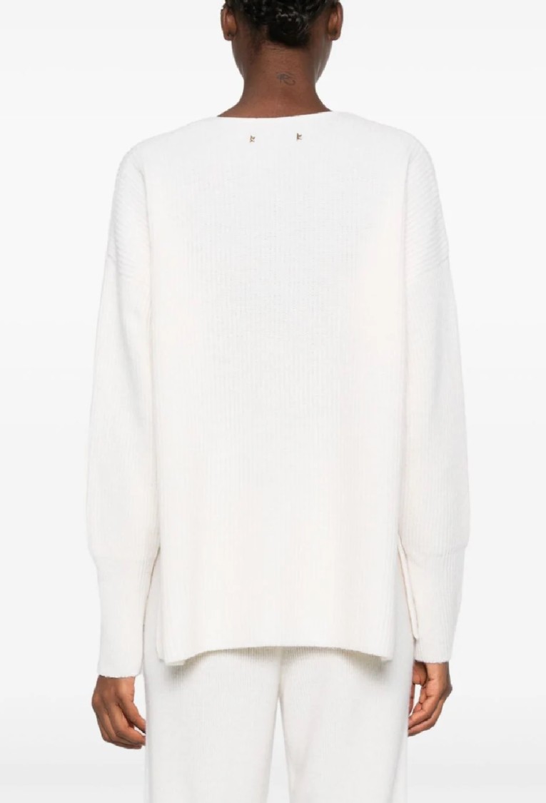 Golden Goose Journey Ws Knit Raglan Sleeves Sweater In White