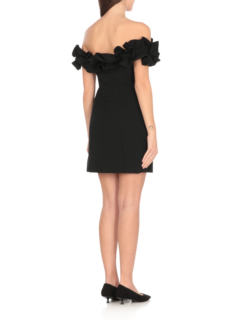 Shop Rotate Birger Christensen Rotate Draped Black Mini Dress
