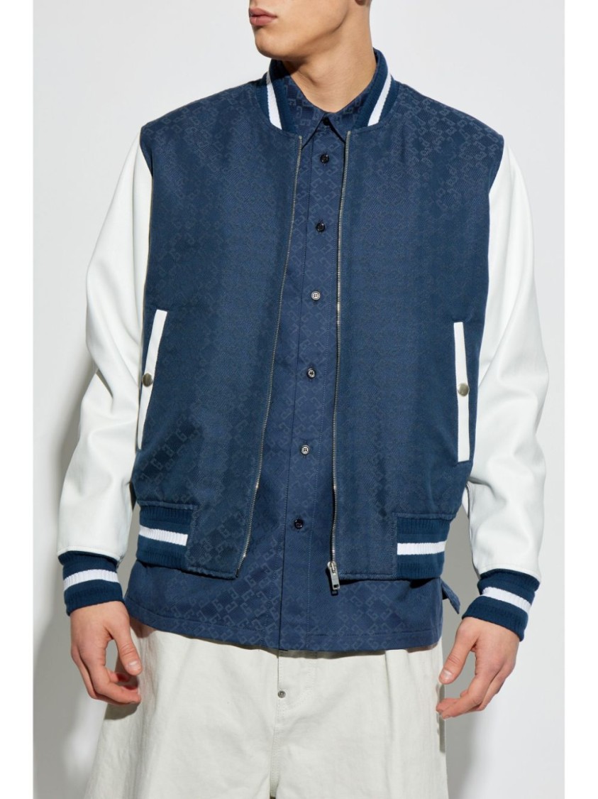 Shop Givenchy Textured Blue Parka
