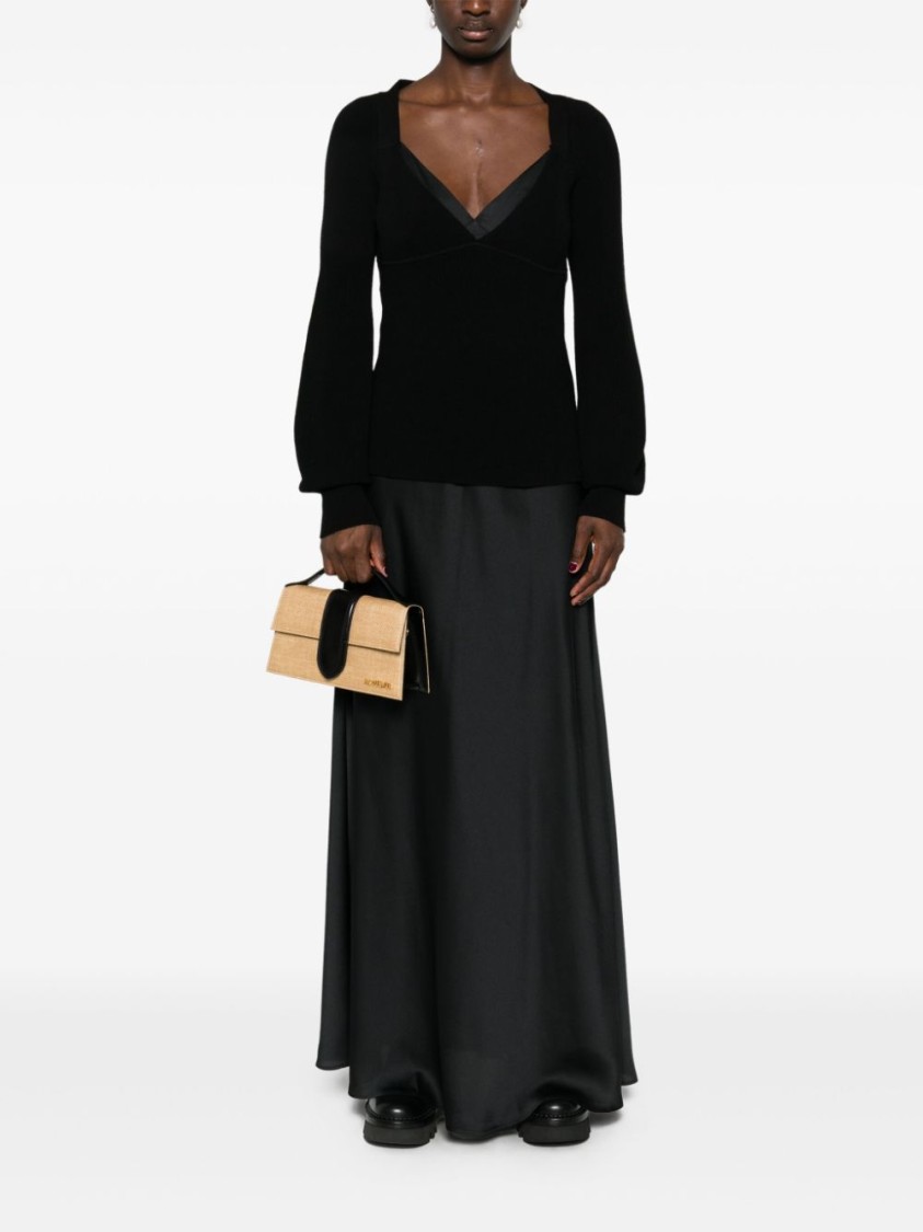 Shop Twinset Twin-set Twin-set Maxi Dress With Elegant Layered Design And Luxurious Fabric Blend In Black