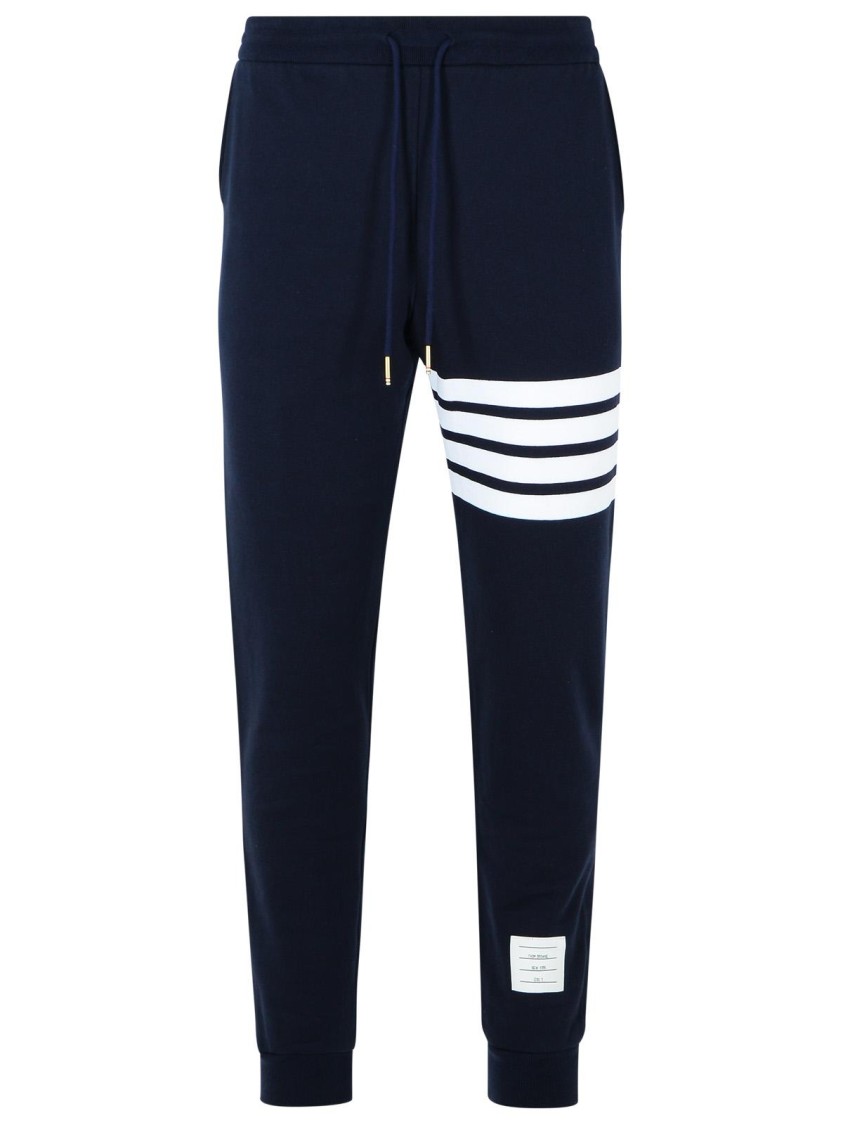 Thom Browne Pantalone Jogging Con Stampa 4bar Stripe In Black
