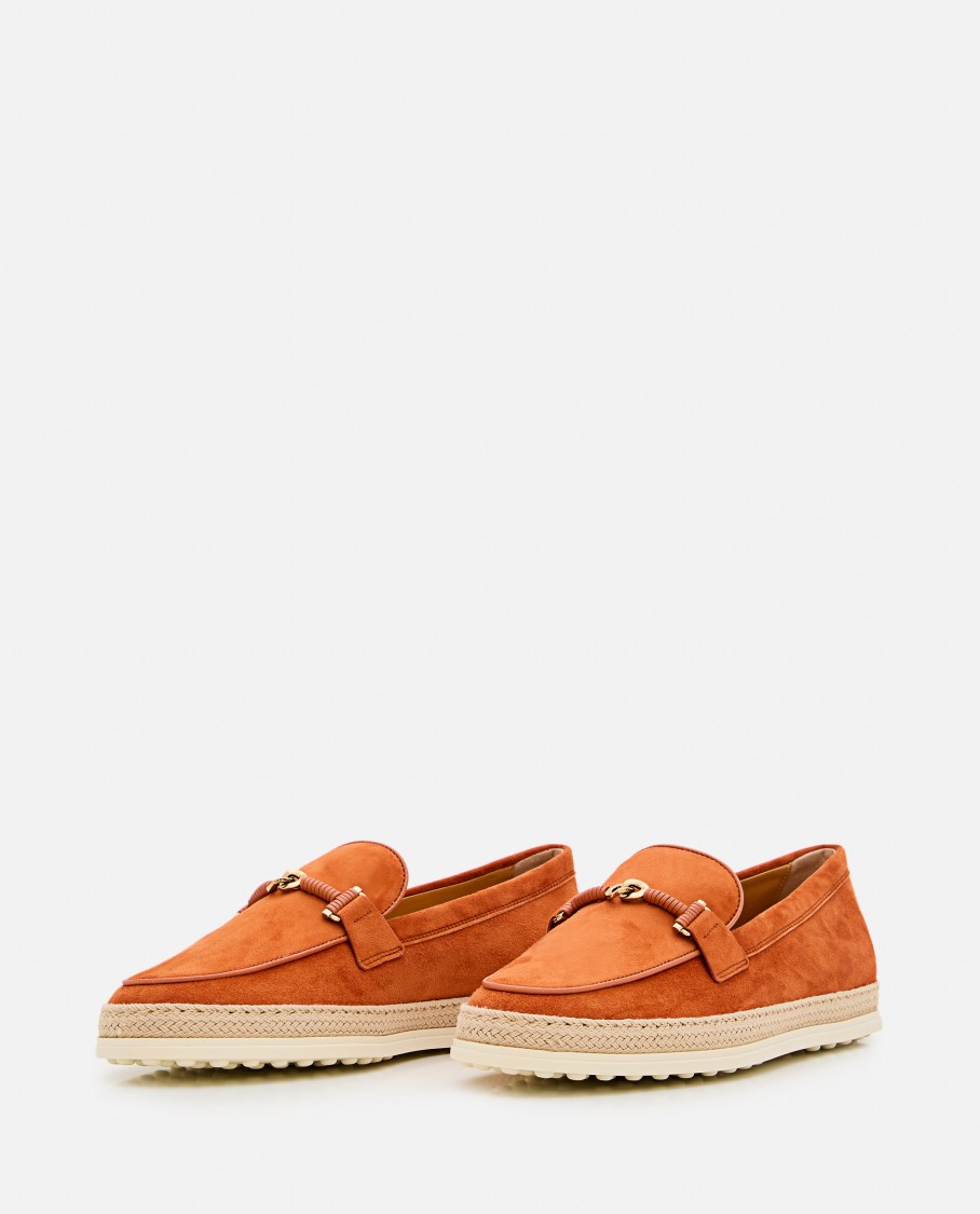 Tod's Gomma Espadrilles Aus Leder In Orange