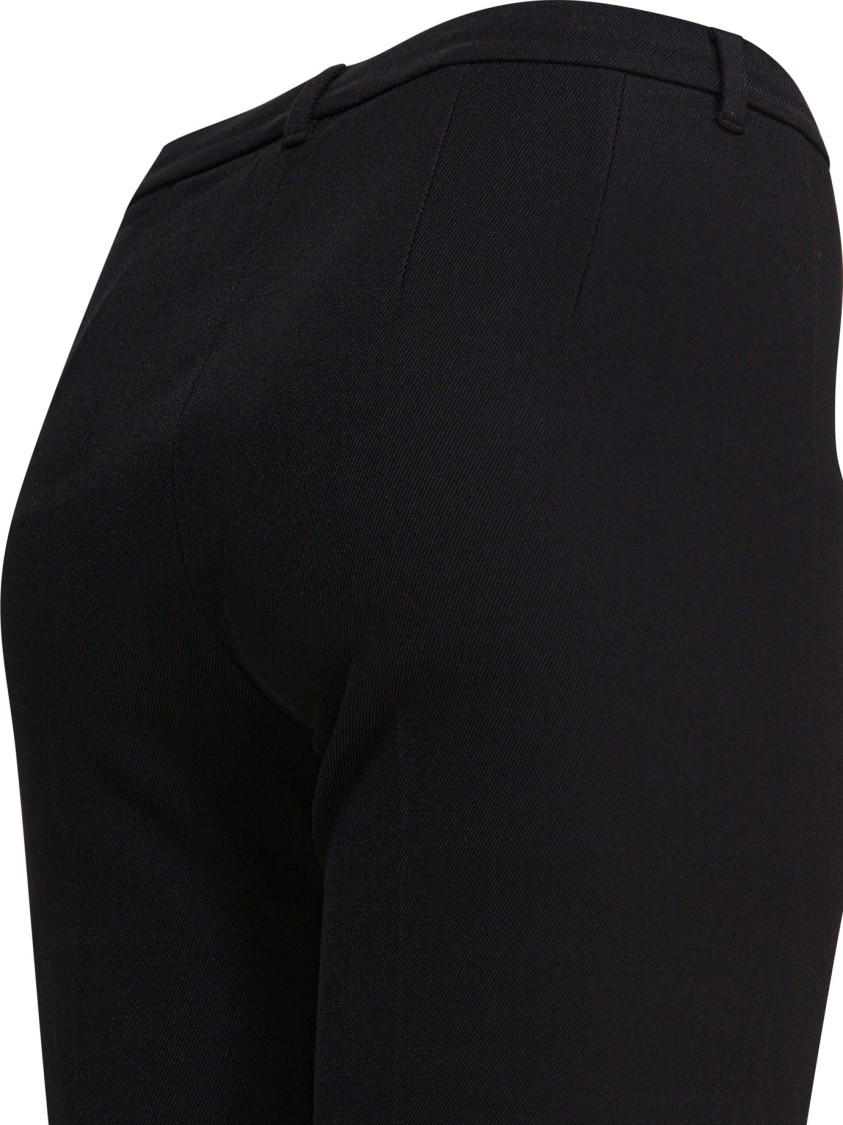 Max Mara Slim Cropped Trousers With Mid-rise Waist In Black