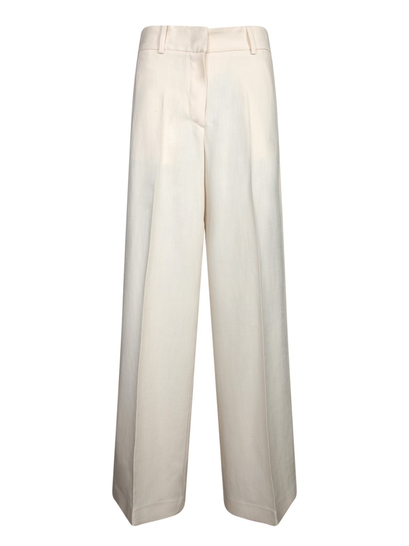 MSGM MSGM WIDE-LEG WHITE TROUSERS WITH TAILORED FIT